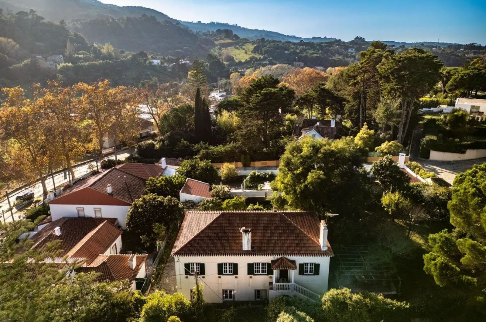 Aerial view of Casal Dos Silvas in the Sintra hills